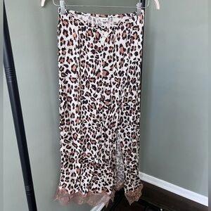 NWT Aerie Leopard Print Midi Skirt